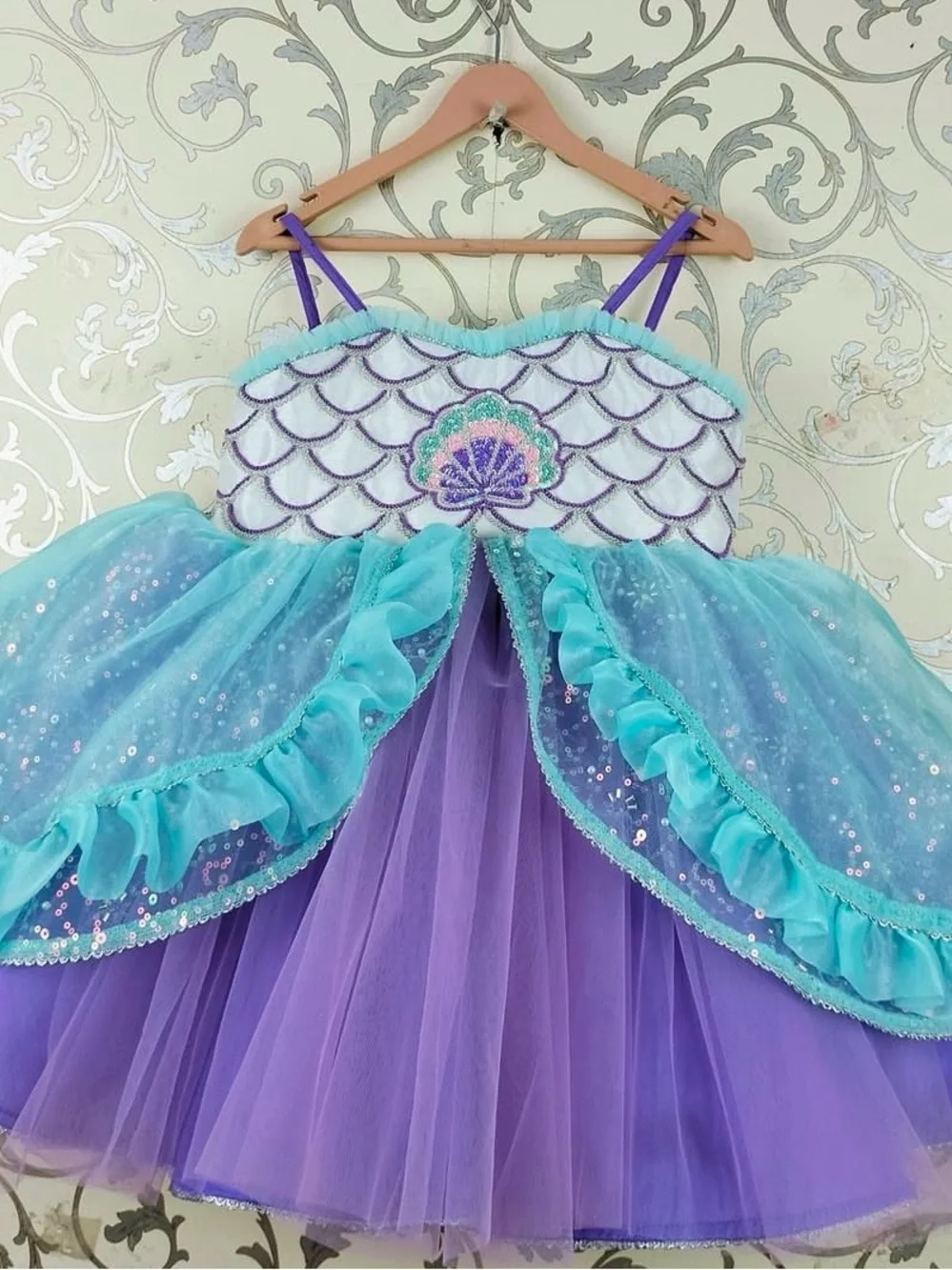 OhShana! Little Mermaid Ariel Custom Boutique Disney Dress Size 3T BBB Oh Shana